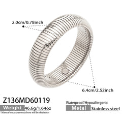 18K Gold-Plated Ribbed Flexible Bracelet