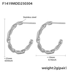 Textured Twist Hoop Earrings