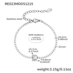 Cubic Zirconia Initial Chain Bracelet