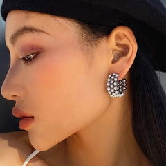 Camille Vintage-Inspired Pearl Hoop Earrings