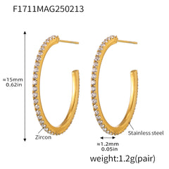 Cubic Zirconia Open Hoop Earrings