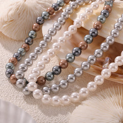 Pearl-Look Round Bead Necklace