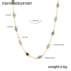 Layered Natural Stone Accent Necklace