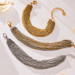 Layered Fine Chain Necklace and Bracelet
