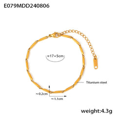 Geometric Link Stainless Steel Necklace & Bracelet