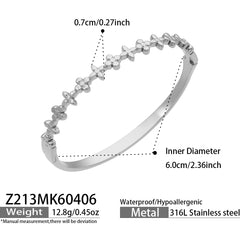 Geometric Cubic Zirconia Bangle Collection
