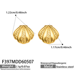 Textured Shell Stud Earrings