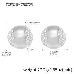 Cubic Zirconia Sphere Necklace, Earrings & Ring