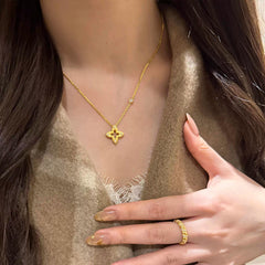 Camille Brushed Clover Necklace