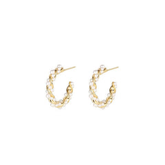 Nadine Pearl Round Stud Earrings