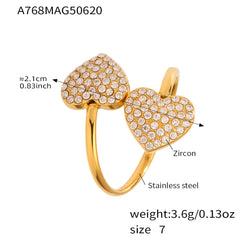 Cubic Zirconia Motif Open Rings