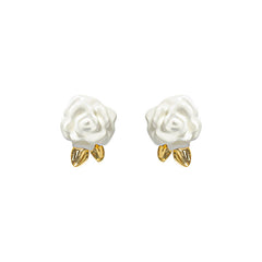 Marielle Vintage-Inspired Enamel Rose Stud Earrings