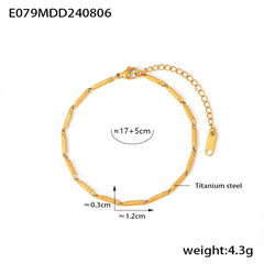 Geometric Link Stainless Steel Necklace & Bracelet