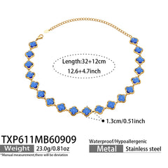 Color Glass Four-Petal Flower Jewelry