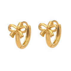 Bow Accent Hoop Earrings