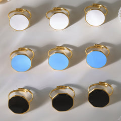 Round Enamel Stainless Steel Open Ring