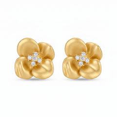 Daphne Vintage-Inspired Pavé Floral Stud Earrings