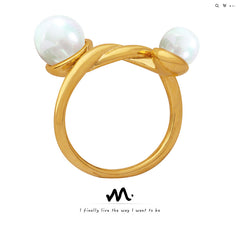 Twisted Pearl-Look Accent Ring