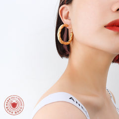 18K Gold-Plated Twisted Hoop Earrings