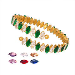 Color Cubic Zirconia Bangle Bracelet