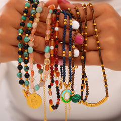 Agate and Tiger Eye Beaded Necklace Designs