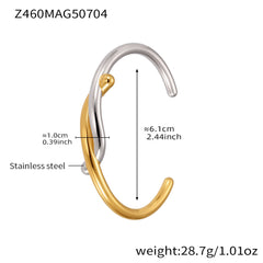 18K Gold-Plated Geometric Open Bangle Bracelets