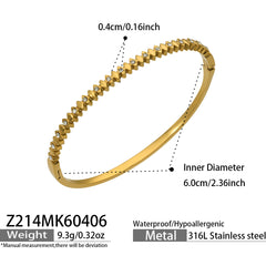 Geometric Cubic Zirconia Bangle Collection