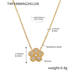 Cubic Zirconia Flower Necklace or Bracelet
