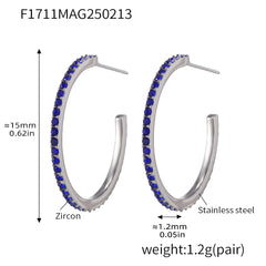 Cubic Zirconia Open Hoop Earrings
