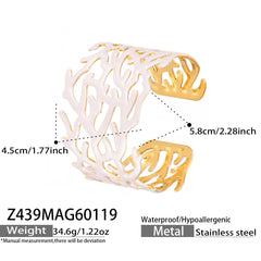 18K Gold-Plated Botanical Openwork Cuff Designs