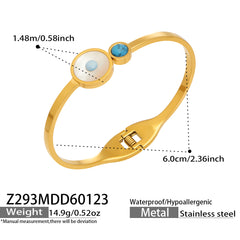 Evil Eye and Natural Stone Open Bangle Collection