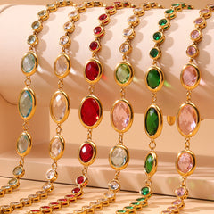 Faceted Stone Accent Anklet