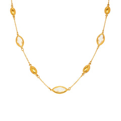 Faceted Glass Accent Link Necklace