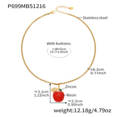 18K Gold-Plated Cherry Pendant Necklace & Pendant