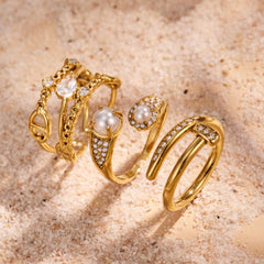 18K Gold-Plated Cubic Zirconia Open Ring