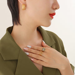 Textured Crosshatch Hoop Earrings