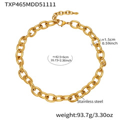 18K Gold-Plated Rounded-Link Necklace & Bracelet