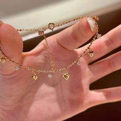 Camille Dainty Pavé Heart Bracelet