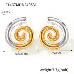 Spiral Stainless Steel Stud Earrings