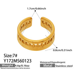 18K Gold-Plated Geometric Open Ring Designs