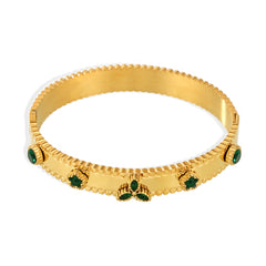 Colored Accent Structured Bangle Bracelet