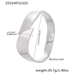18K Gold-Plated Bold Geometric Bangle Bracelet