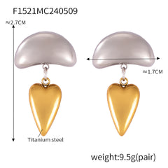 18K Gold-Plated Bow and Heart Drop Earring Designs