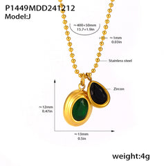 18K Gold-Plated Cubic Zirconia Drop Charm Necklace