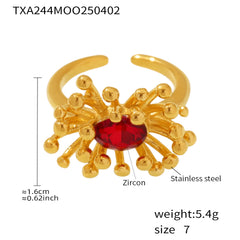 Cubic Zirconia Floral Center Ring and Stud Designs