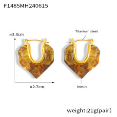 Color Resin Stud and Hoop Earring Designs