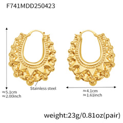 Textured Openwork Statement Hoop Earrings