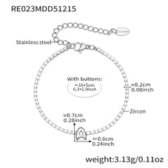 Cubic Zirconia Initial Chain Bracelet