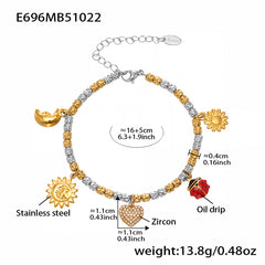 18K Gold-Plated Heart Charm or Bead Bracelet