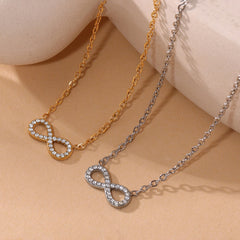 Cubic Zirconia Infinity Pendant Necklace